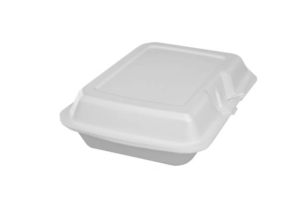 istock One white styrofoam food box on a white background. 1813005553