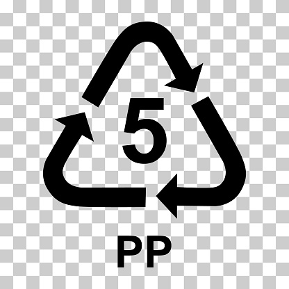 Plastic symbol, ecology recycling sign isolated on white background. Package waste icon .