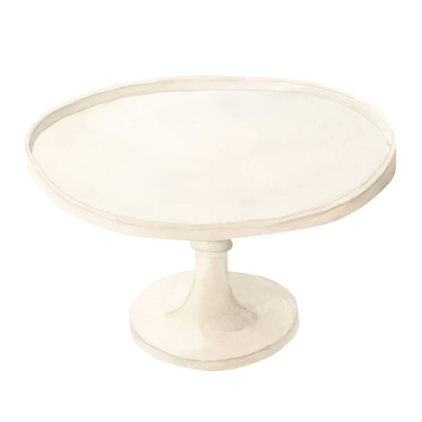 istock White cake stand with foot. Watercolor illustration isolated on white background for bakery and confectionery design 1813027773