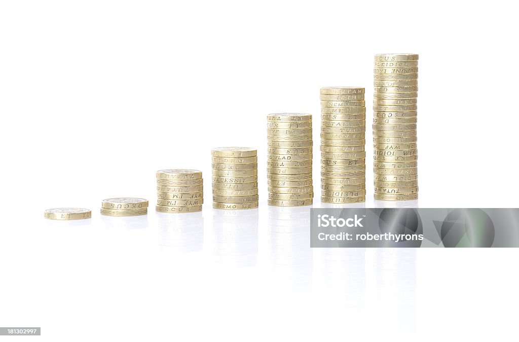 Crescente pilhas de moedas - Royalty-free Fila - Arranjo Foto de stock