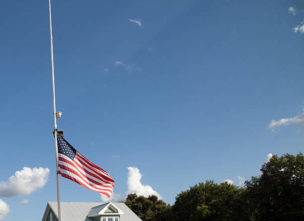 istock American Flag at Half Mast 181303931