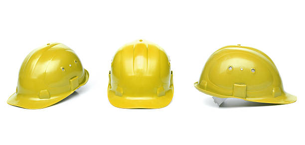 istock Collagr of yellow hard hats 181304009