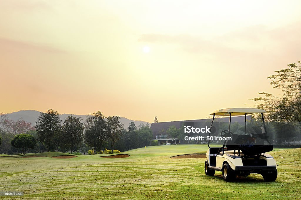 Golf club car Golf club car : morning feel Golf Cart Stock Photo