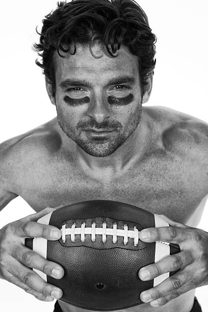 American Football Player on White Background