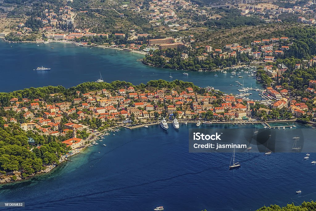 Cavtat, Croatia Helicopter aerial shoot of Cavtat. Well known tourist destination near Dubrovnik. Cavtat Stock Photo