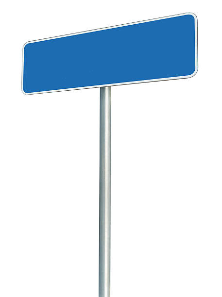 istock Blank Blue Road Sign Isolated, Large White Frame Framed signage 181306645