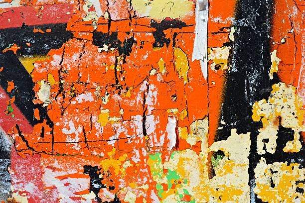 istock Old peeling paint grunge background / Torn poster 181307254