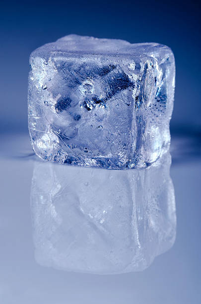 ice cube with copy space stock photo