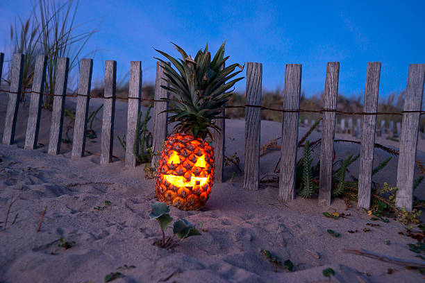 Tropical Halloween pinapple stock photo
