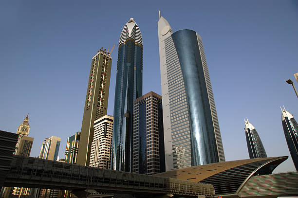 Modern skyscrapers, Sheikh zayed road, Dubai, United Arab Emirates. Dubai is the fastest growing city in the world.