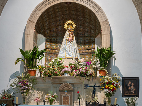 Statue of the image of Our Lady of Grace, mother of God in the Catholic religion, Virgin Mary