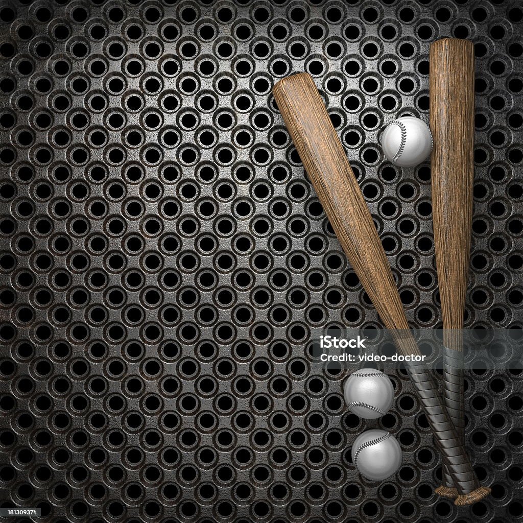 Baseball and metal wall background Activity Stock Photo