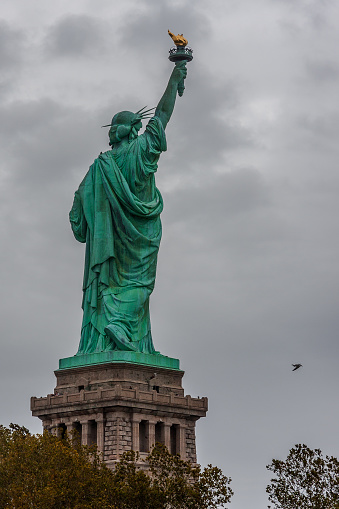 Back side of the statue of liberty, New York City
