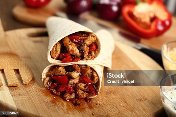 Making Tortilla With Chicken And Bell Pepper Series Stock Photo - Download Image Now