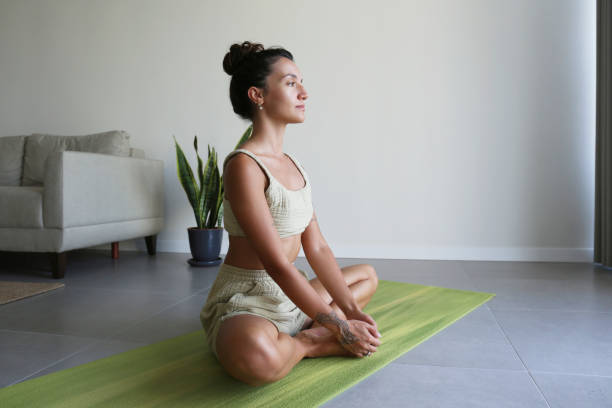 istock Morning yoga at home. 1813104645