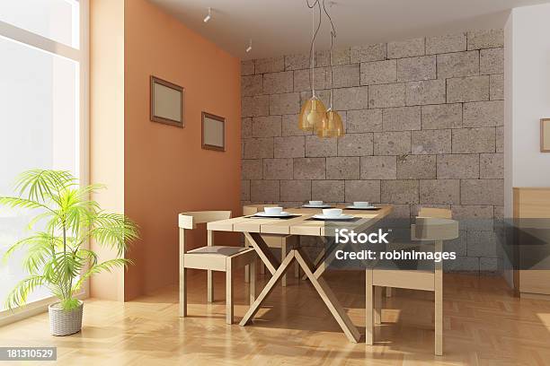 Modern Dining Room Stock Photo - Download Image Now - Chair, Crockery, Day