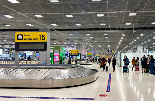 Bangkok, Thailand - ‎‎‎December 31, 2022 : Baggage Claim Of Suvarnabhumi International Airport (BKK). Suvarnabhumi International Airport Is One Of The Biggest International Airports In Southeast Asia.