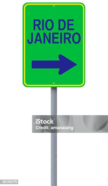 Foto de O Caminho Para O Rio De Janeiro e mais fotos de stock de Placa de estrada - Placa de estrada, Rio de Janeiro, Amarelo