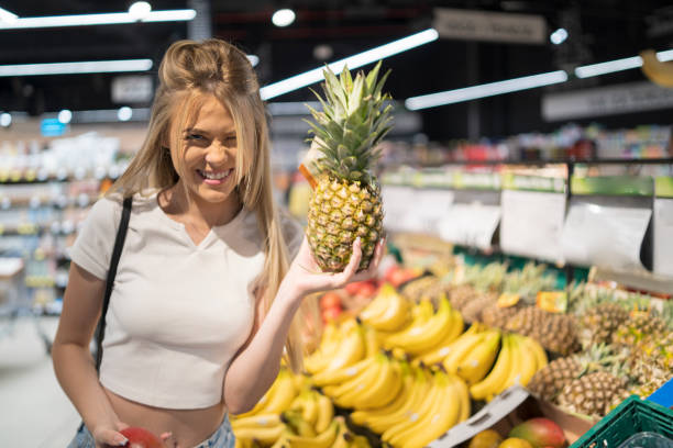 Vegetarianism. Healthy food. Choice. Shopping