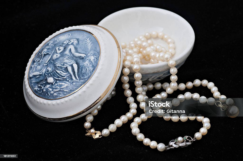 Porcelana caixa de jóias - Foto de stock de Azul royalty-free