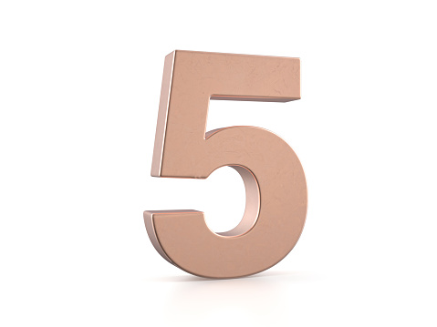 Golden number three is standing on the white desk in front of the bokeh background horizontal composition