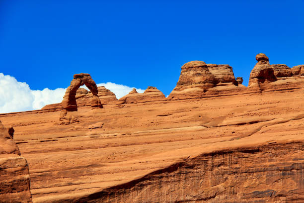 The Delicate Arch illuminated by moon light