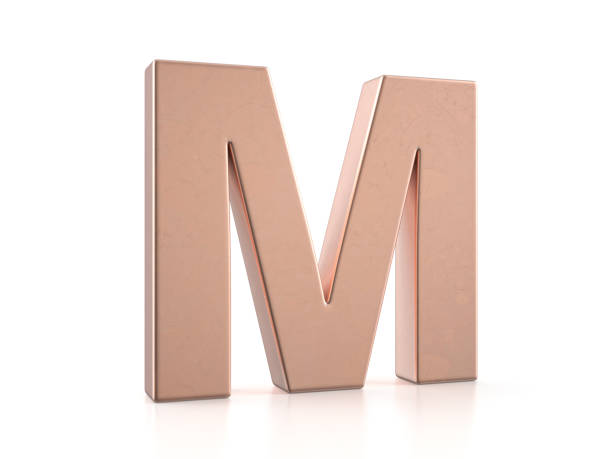 Cooper letter M stock photo