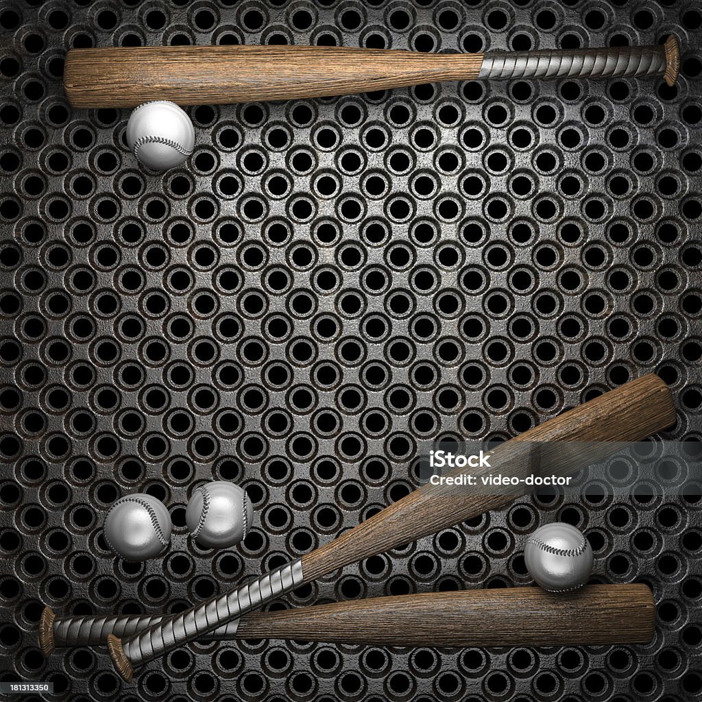 baseball e sfondo in metallo - Foto stock royalty-free di Acciaio