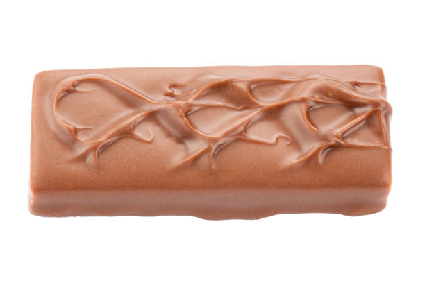 istock Nutritious unwrapped chocolate bar. Isolated on a white background. 1813133620