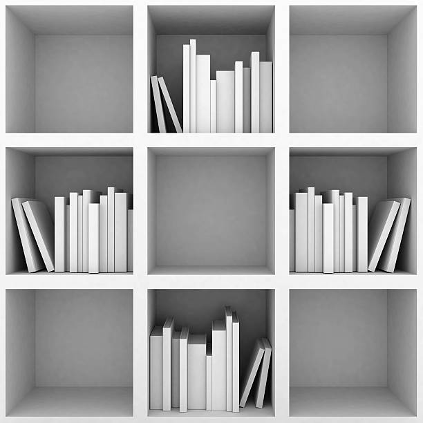 istock bookshelves on a white background 181313976