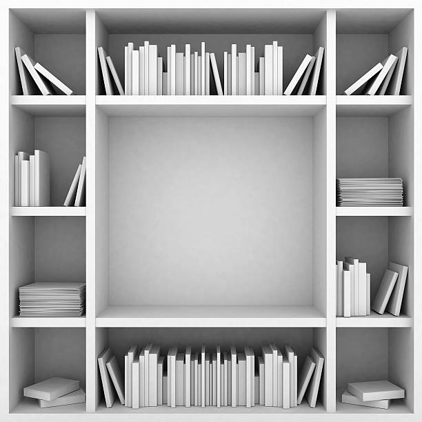 istock bookshelves on a white background 181313996
