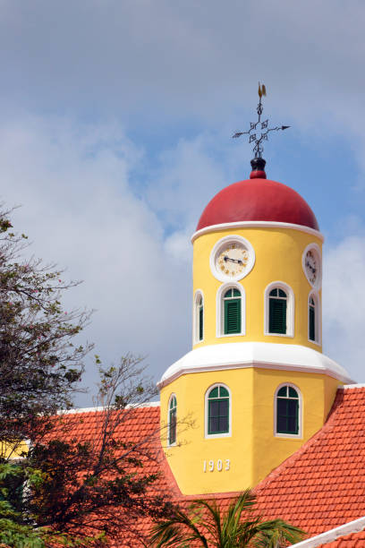 igreja do forte (fortkerk), willemstad, curaçao - fort amsterdam - fotografias e filmes do acervo