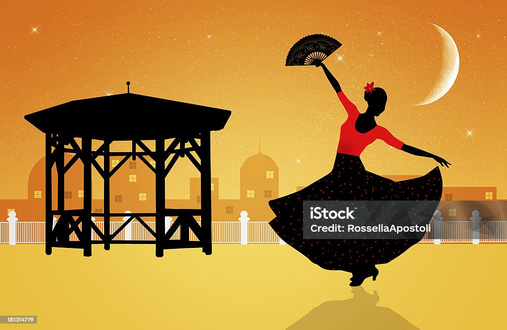 flamenco-Tänzerin - Lizenzfrei Flamenco-Tanz Stock-Illustration