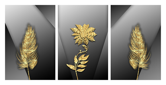 A couple of natural dry and golden lily on a dark copyspace background