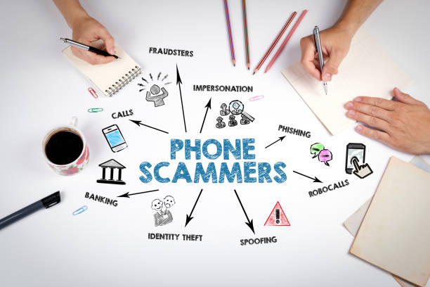 istock Phone Scammers Concept. The meeting at the white office table 1813181708