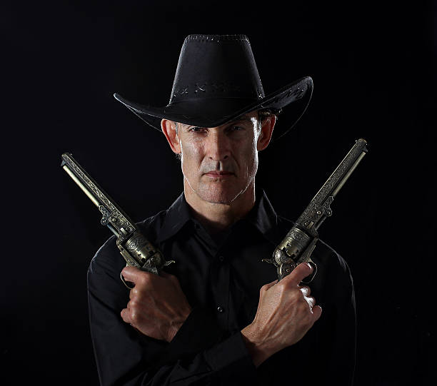 Gunslinger of the old west. Vintage game style.