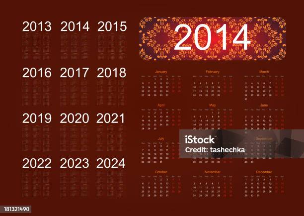 Ilustración de Calendario 2014 y más Vectores Libres de Derechos de 2014 - 2014, 2015, 2016