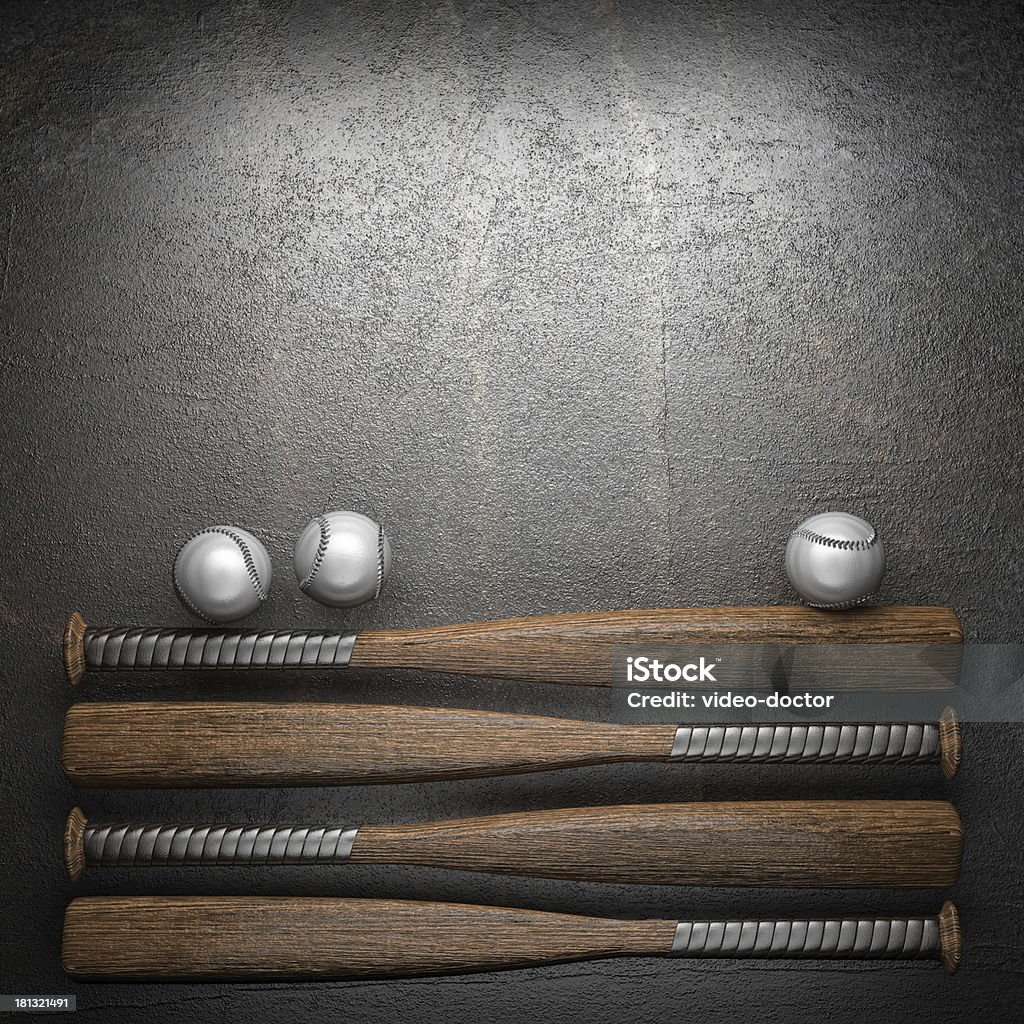 baseball e sfondo in metallo - Foto stock royalty-free di Acciaio