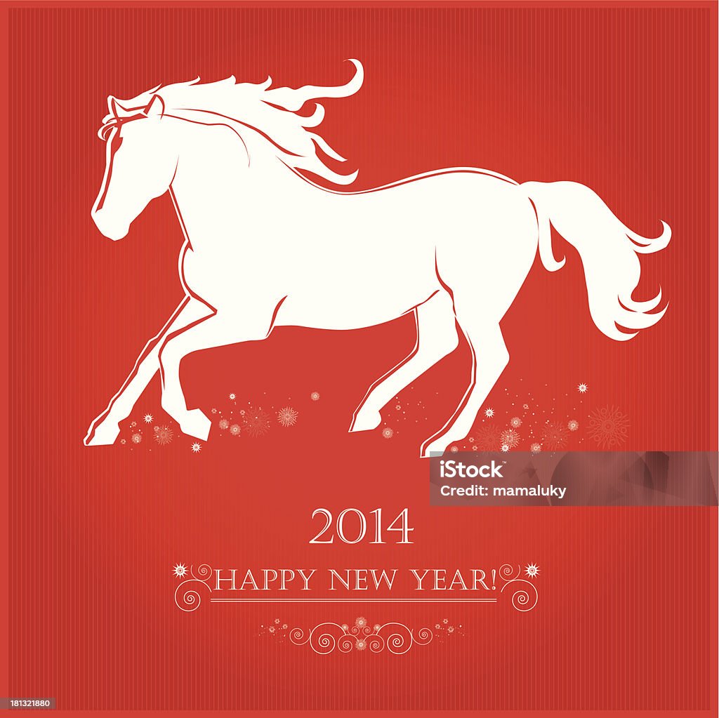 走る馬に明るい赤色の背景 - ウマのロイヤリティフリーベクトルアート