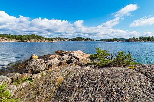 Landscape on the peninsula Riveneset in Norway.