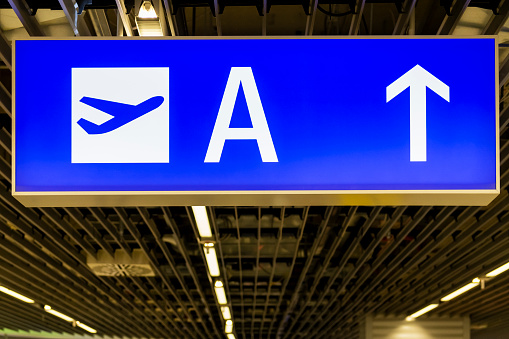 sign Terminal A section in an airport
