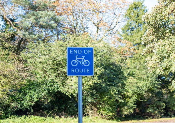 istock End of cycle route sign 1813227281