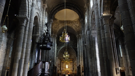Interior View of the Notre-Dame-des-Miracles Basilica of Mauriac