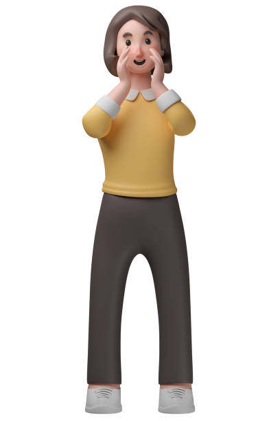 istock 3D cartoon with invite or announce pose 1813247592