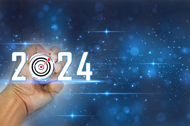 istock Business target trends for 2024. Analytical business people plan business growth. Digital Marketing Strategy, Profitable Revenue 1813247946
