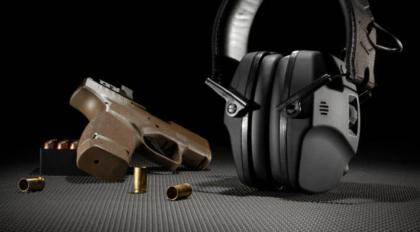 istock Ready for the range with pistol, ammo and hearing protection 1813252805