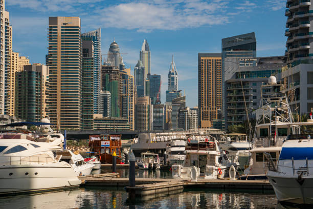 istock Dubai Marina district, boats and skyscrapers. UAE. 1813256265