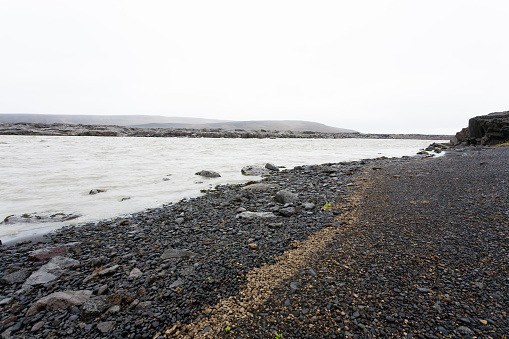 Iceland landscape along the road to Askja. Desolate Icelandic panorama