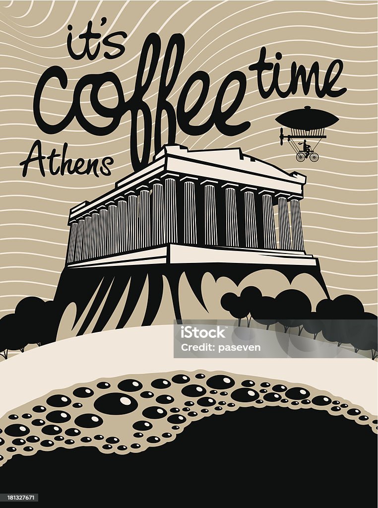 Kaffee-Athen - Lizenzfrei Akropolis - Athen Vektorgrafik