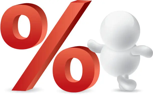 Vector illustration of Per cent